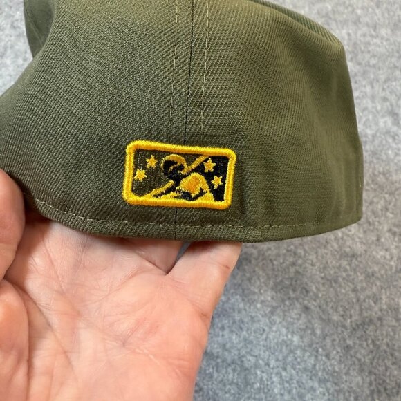 New Era 59FIFTY Oklahoma City Comets MLB Baseball Cap Men 7 1/4 Olive Fitted Hat - Picture 7 of 12